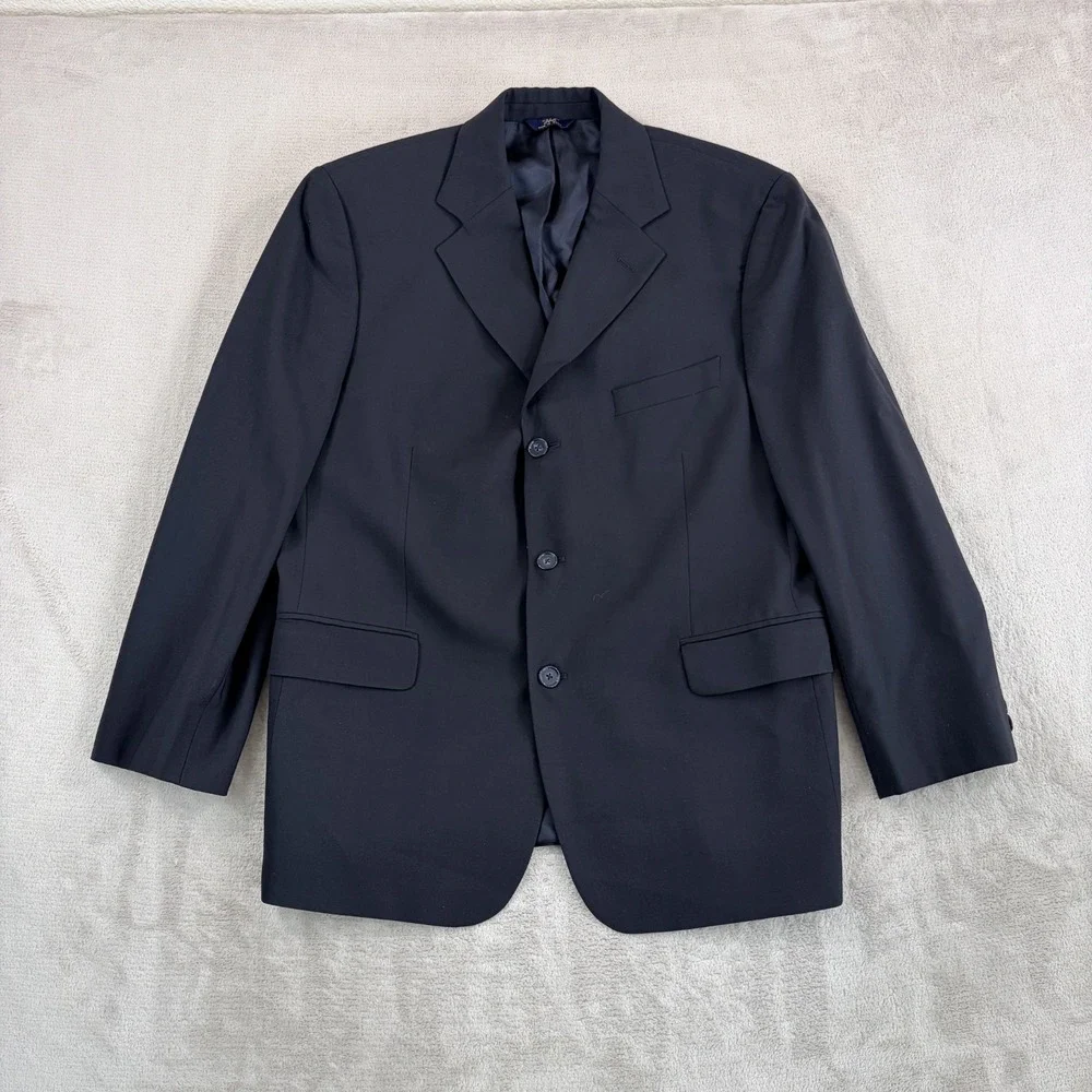 Brooks Brothers 346 Stretch Blazer Sport Coat Jacket Black Wool Men 42S Desinger
